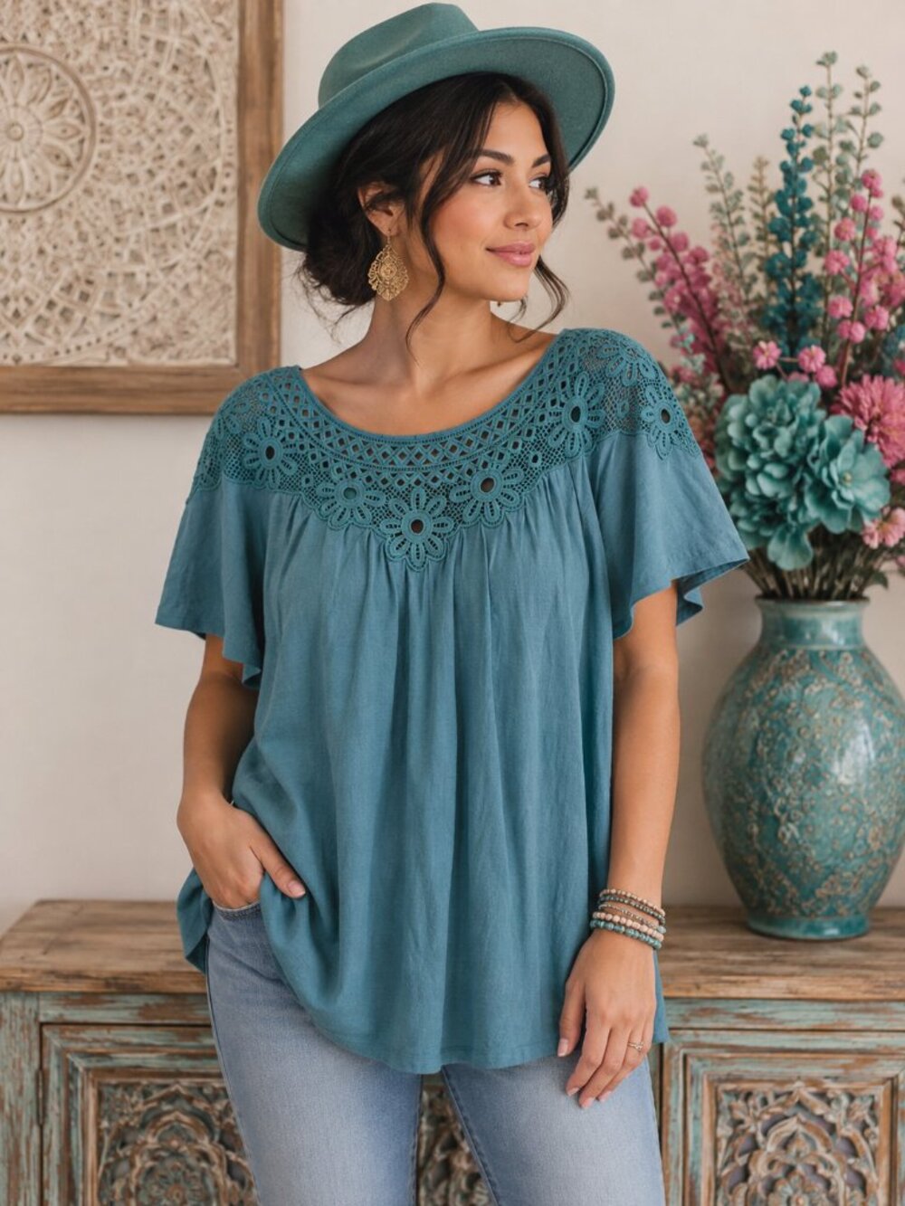 Lane Bryant teal blouse size 18/20